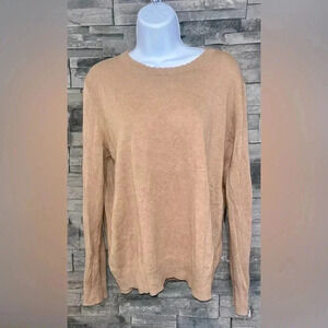 Cashmere Large women’s beige cashmere and cotton sweater old money sophisticated